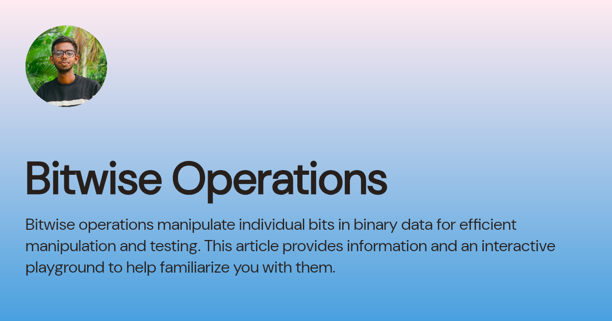 Bitwise Operations | Sahithyan K.