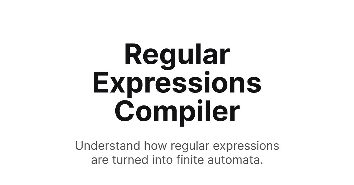 Regular Expression Compiler project